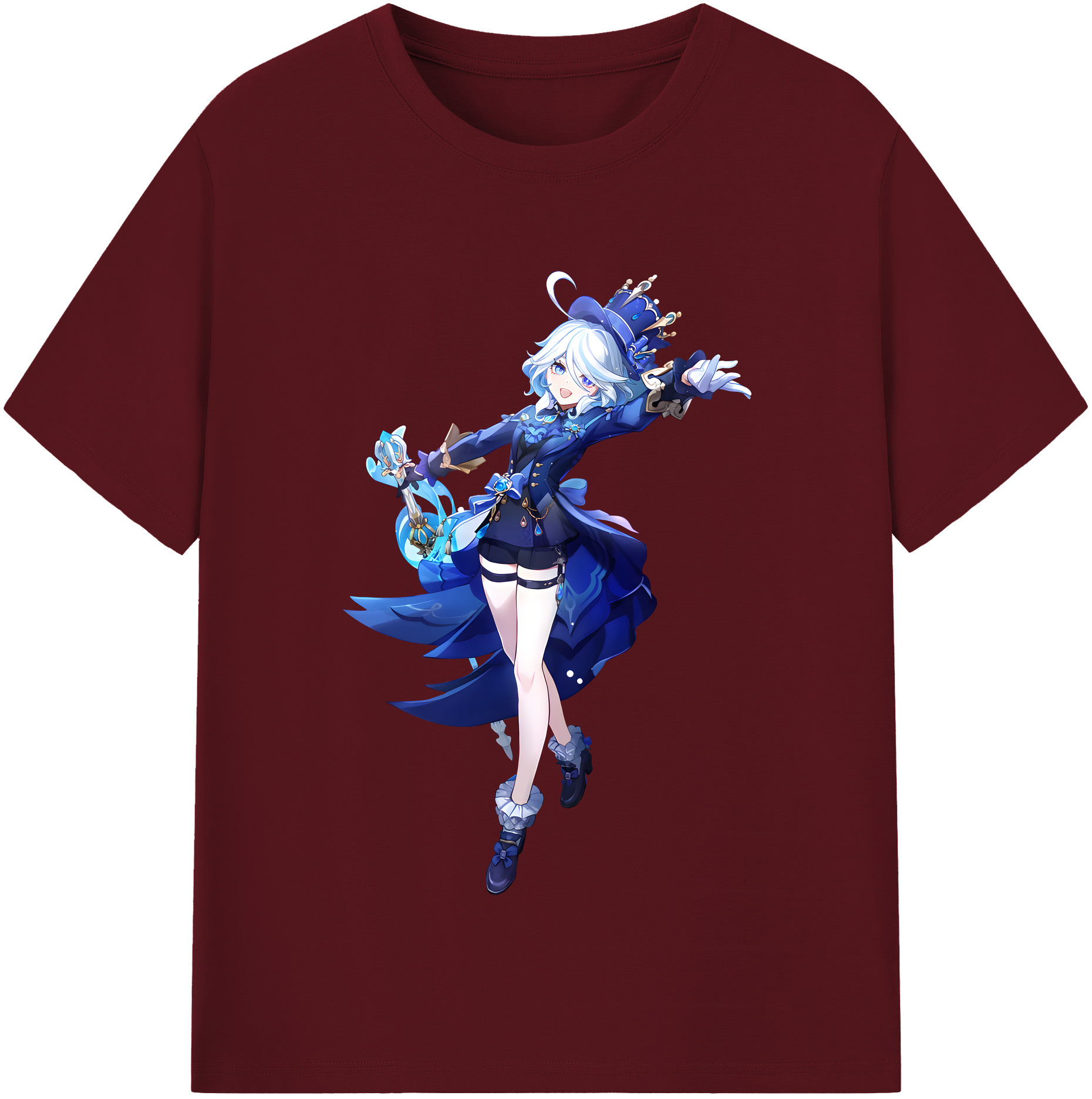 げんし神 フリーナ genshin Furina 綿100％半袖Tシャツ（フロントプリント）
